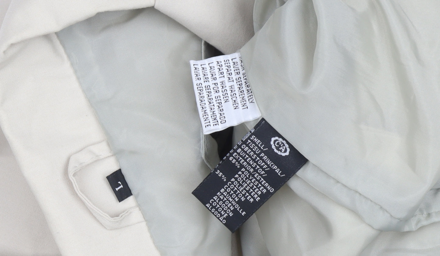 C&A Men's Beige Bomber Jacket Large Casual
