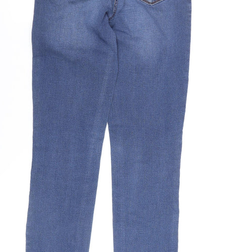 Papaya Women's Blue Straight Jeans, Size 8, Stretch Denim