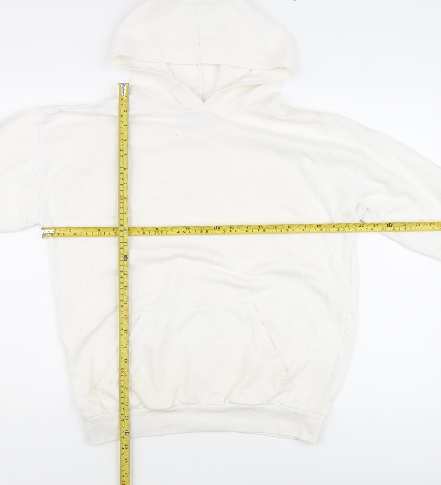 PrettyLittleThing Women's White Pullover Hoodie - S