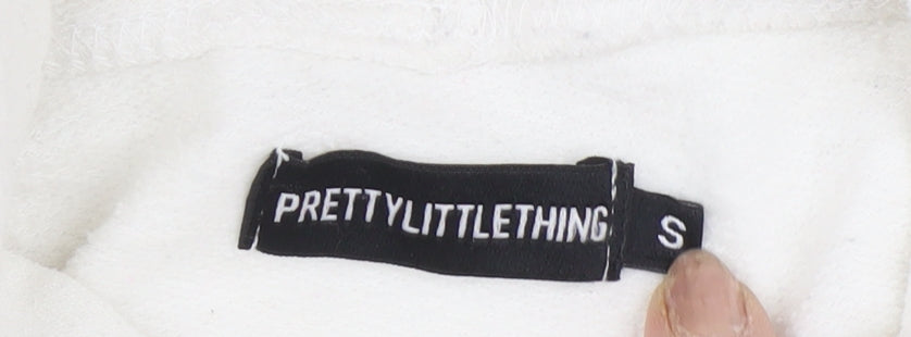 PrettyLittleThing Women's White Pullover Hoodie - S