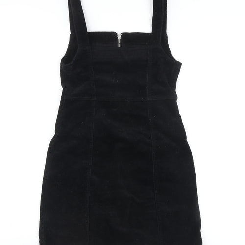Denim Co. Women's Black Corduroy Pinafore Dress Size 8