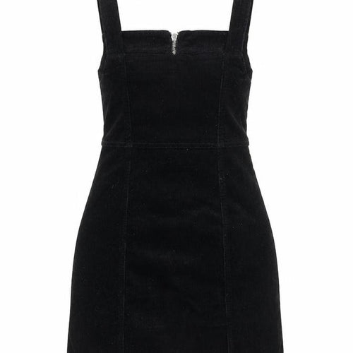 Denim Co. Women's Black Corduroy Pinafore Dress Size 8