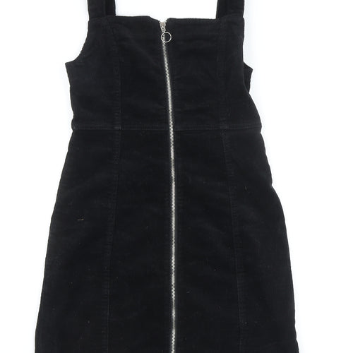 Denim Co. Women's Black Corduroy Pinafore Dress Size 8