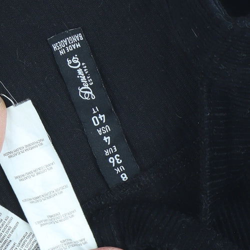 Denim Co. Women's Black Corduroy Pinafore Dress Size 8