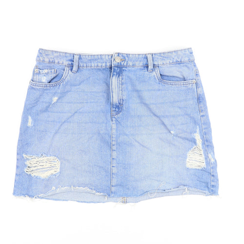 F&F Women's Blue Denim Mini Skirt, Size M, Casual Wear