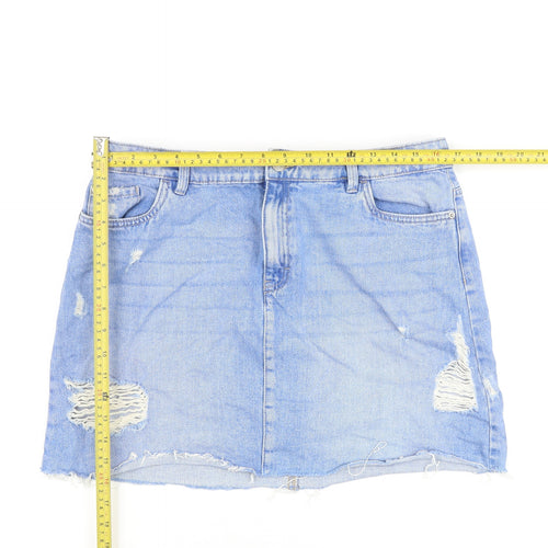 F&F Women's Blue Denim Mini Skirt, Size M, Casual Wear