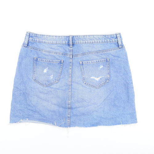 F&F Women's Blue Denim Mini Skirt, Size M, Casual Wear