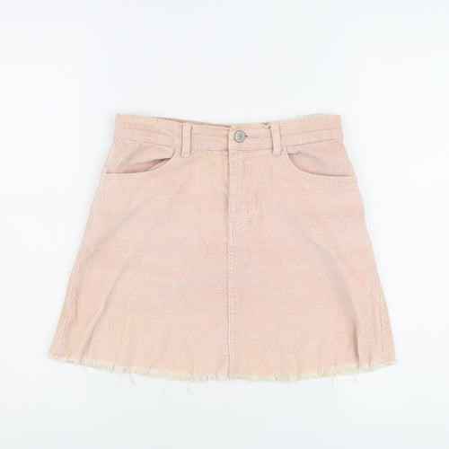 Brandy Melville Women's Pink Corduroy A-Line Skirt