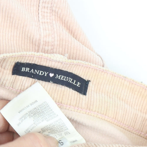 Brandy Melville Women's Pink Corduroy A-Line Skirt