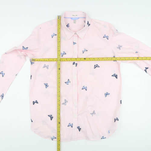 Joules Women's Pink Striped Button-Up Shirt Size 14