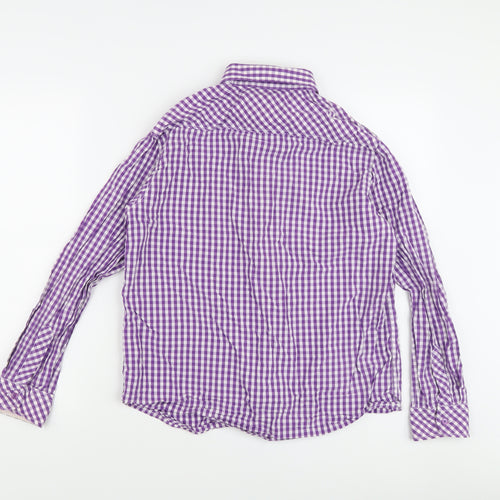Jasper J Conran Girls Purple Gingham Collared Long Sleeve Shirt