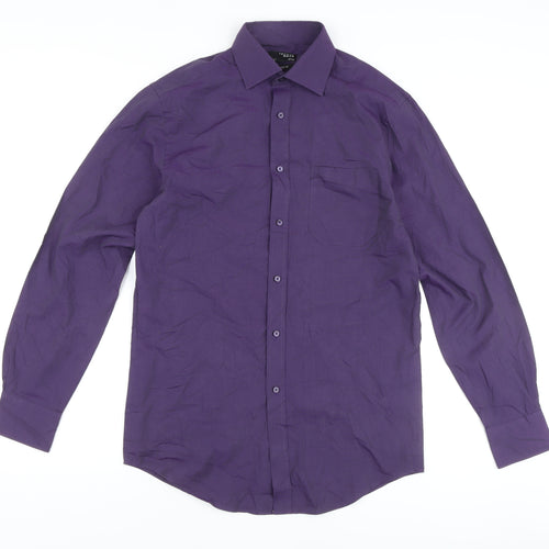 Thomas Nash Men's Purple Classic Fit Dress Shirt 37 cm