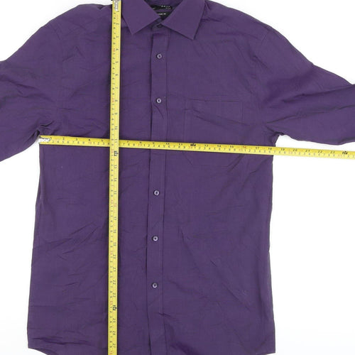 Thomas Nash Men's Purple Classic Fit Dress Shirt 37 cm