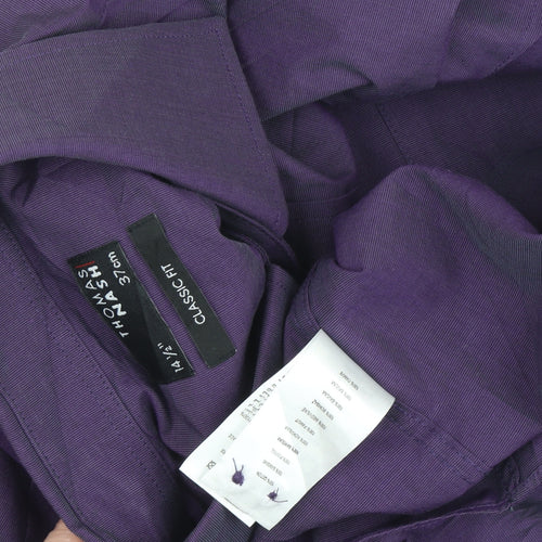 Thomas Nash Men's Purple Classic Fit Dress Shirt 37 cm