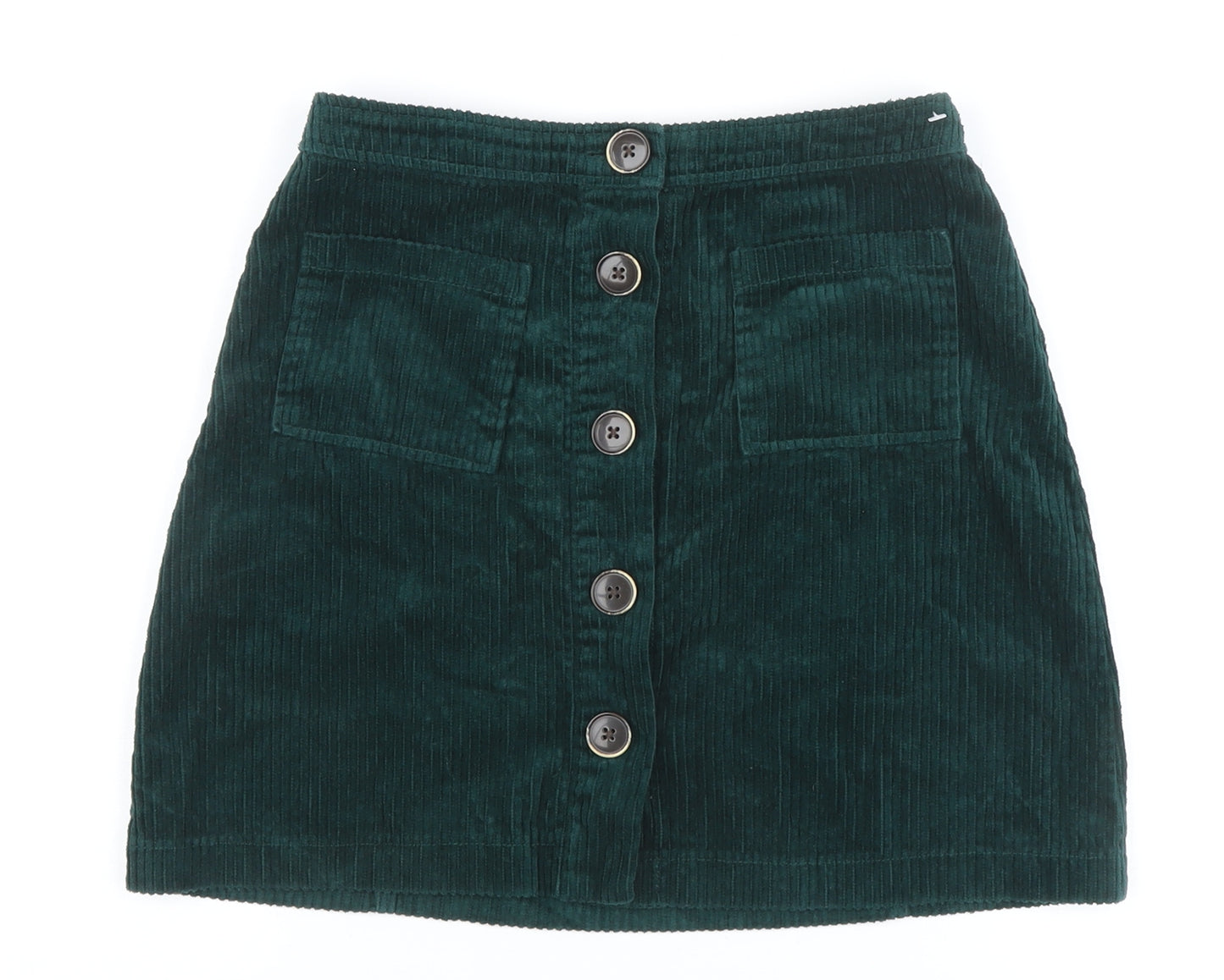Denim Co. Women's Green Corduroy A-Line Skirt, Size 8