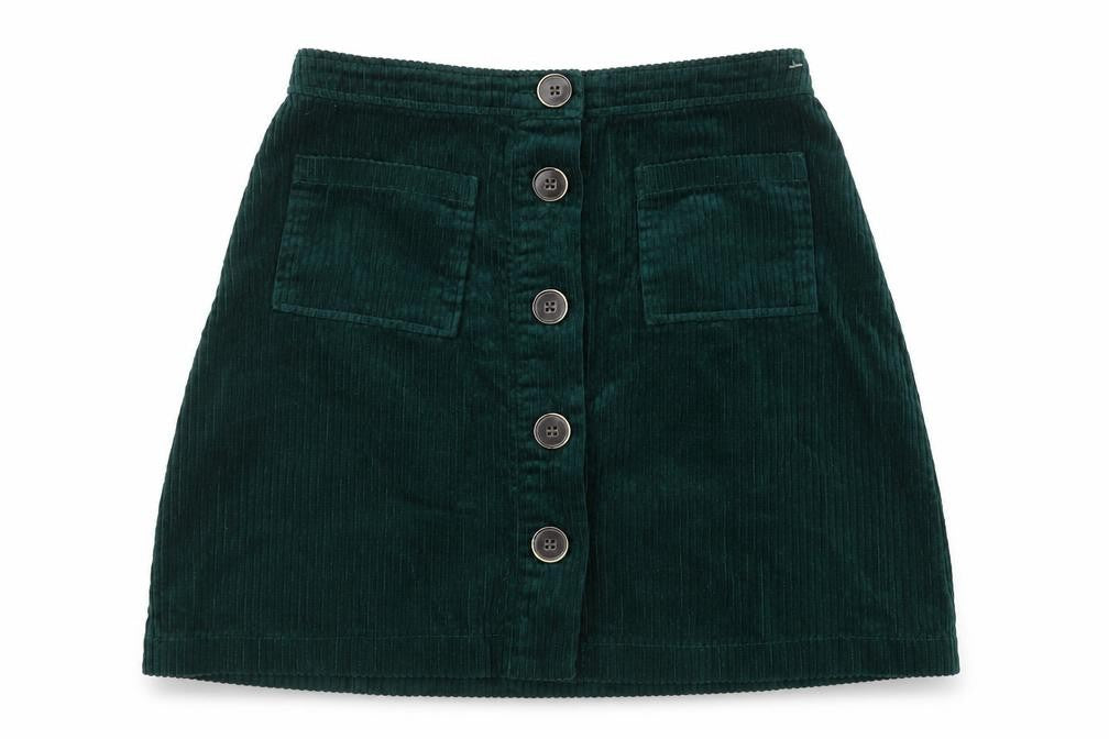 Denim Co. Women's Green Corduroy A-Line Skirt, Size 8