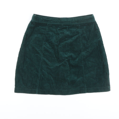Denim Co. Women's Green Corduroy A-Line Skirt, Size 8