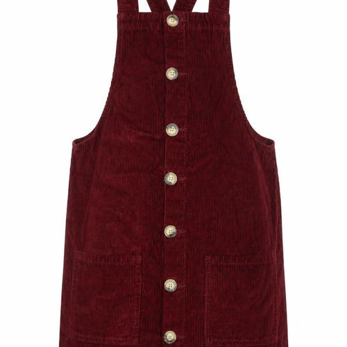 Denim Co. Women's Red Corduroy Pinafore Dress 12