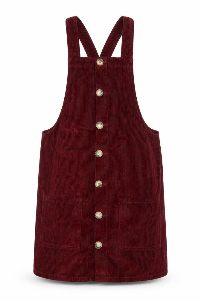 Denim Co. Women's Red Corduroy Pinafore Dress 12