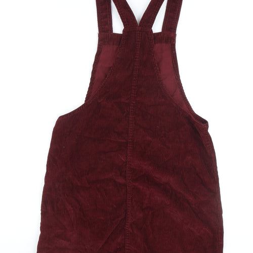 Denim Co. Women's Red Corduroy Pinafore Dress 12