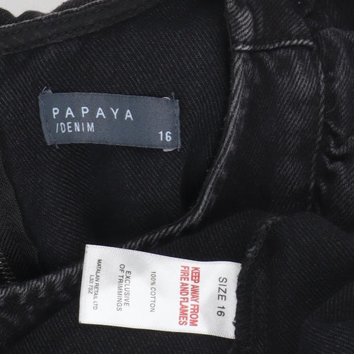 Papaya Denim Black Long Sleeve Women's Dress Size 16