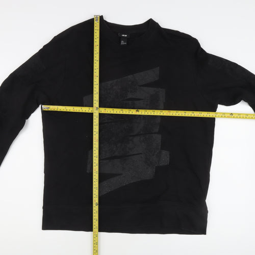 H&M Unisex Adults Black Pullover Sweatshirt L