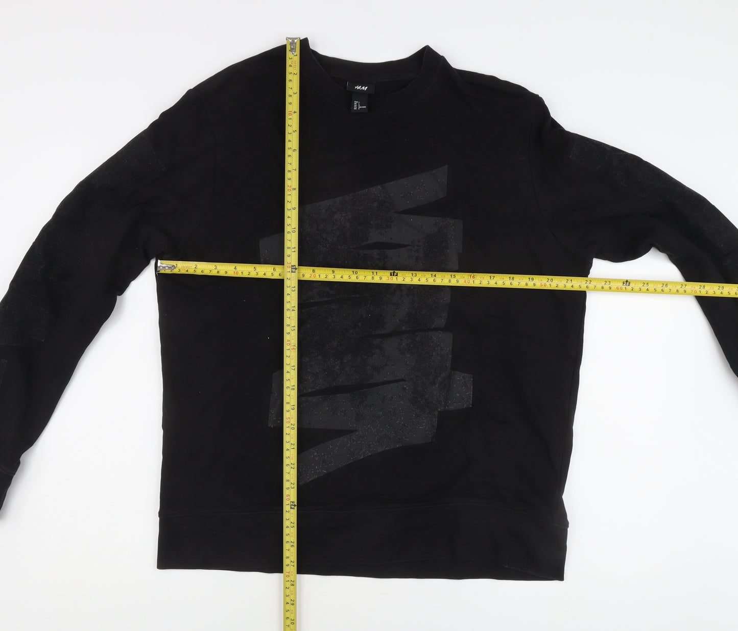 H&M Unisex Adults Black Pullover Sweatshirt L