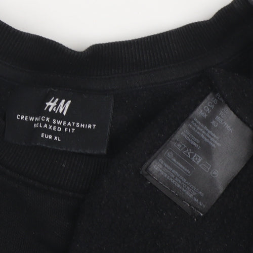 H&M Men's Black XL Relaxed Fit Sweatshirt