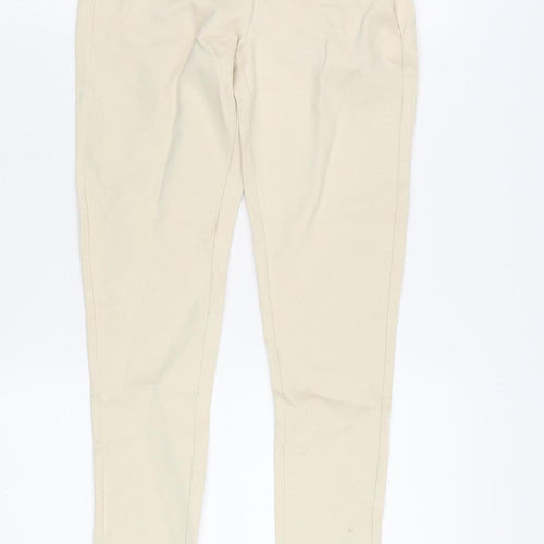 Zara Women's Beige High-Rise Leggings S