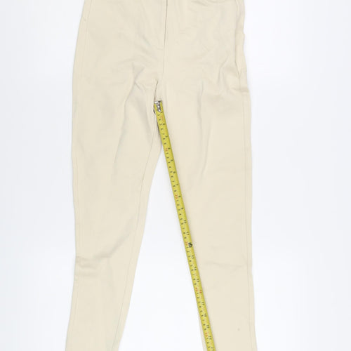 Zara Women's Beige High-Rise Leggings S