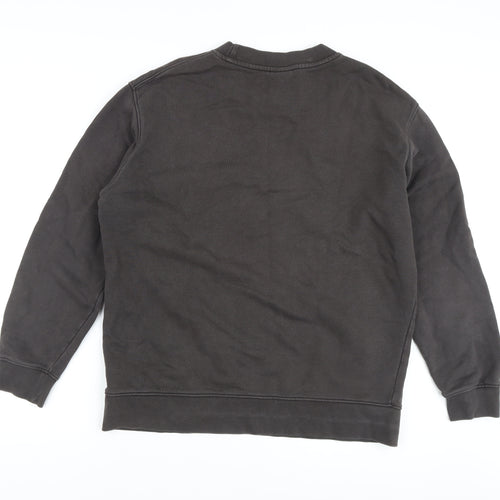 Zara Unisex Black Crew Neck Sweatshirt Size 14