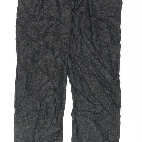 Oliver Bonas Women's Black Herringbone Trousers Size 10