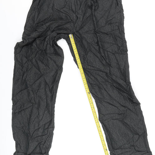 Oliver Bonas Women's Black Herringbone Trousers Size 10