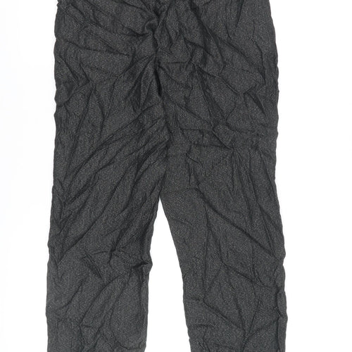 Oliver Bonas Women's Black Herringbone Trousers Size 10
