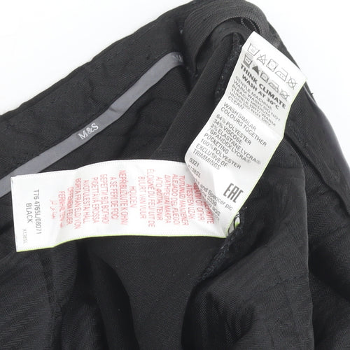 Marks & Spencer Black Men's Trousers 18 (17/LNG)