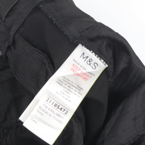 Marks & Spencer Black Men's Trousers 18 (17/LNG)