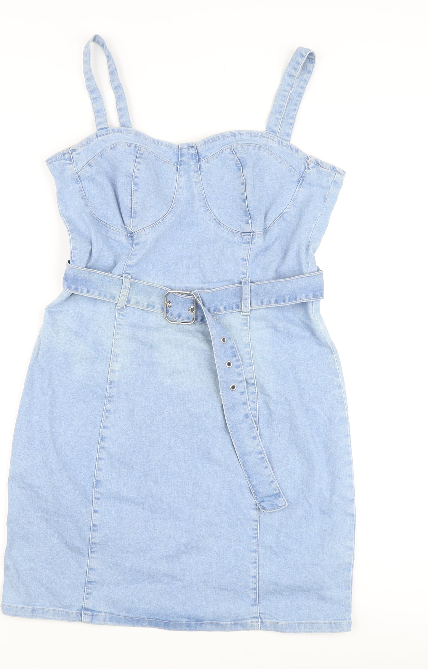 New Look Women's Blue Denim Tank Dress Size 14