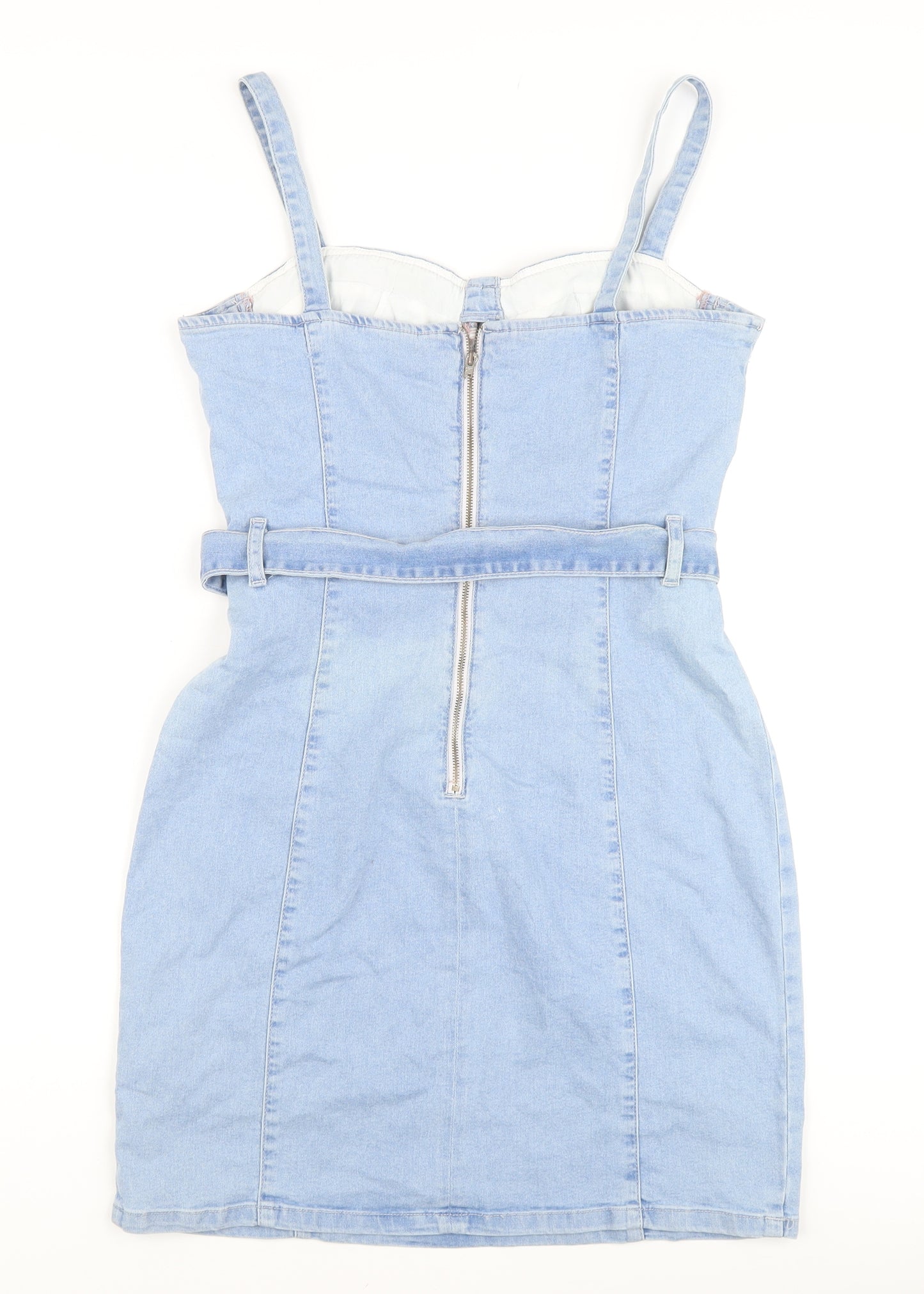New Look Women's Blue Denim Tank Dress Size 14