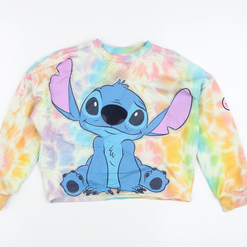 Disney Girls Multicoloured 7-8Y Stitch Pullover Sweatshirt