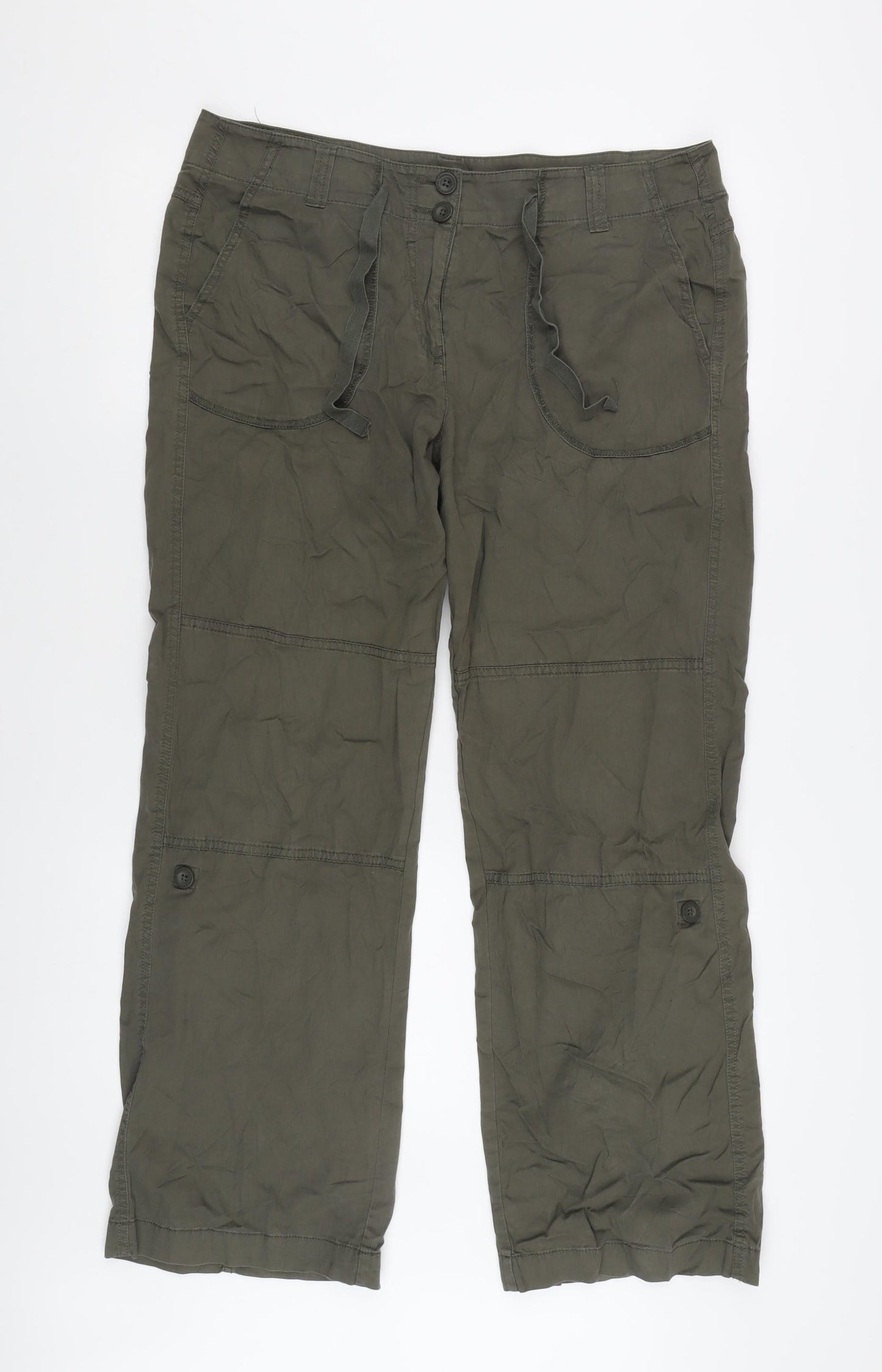 Marks and Spencer Women's Green Cargo Trousers Size 14