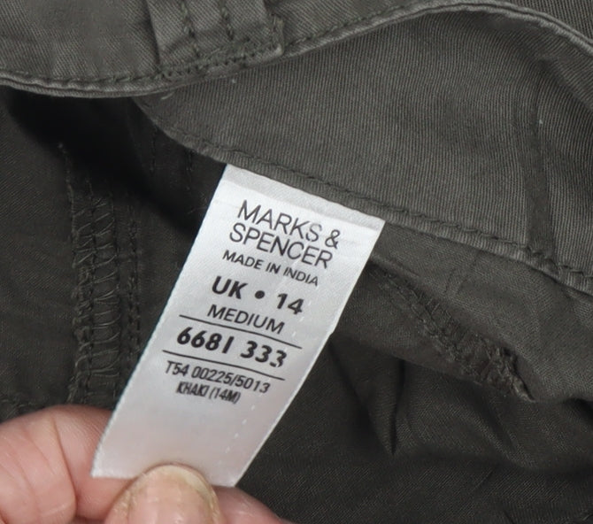 Marks and Spencer Women's Green Cargo Trousers Size 14