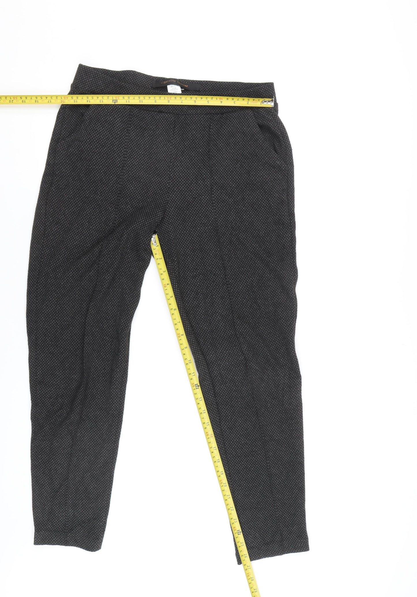 Next Women Grey Cropped Cigarette Trousers Size 12