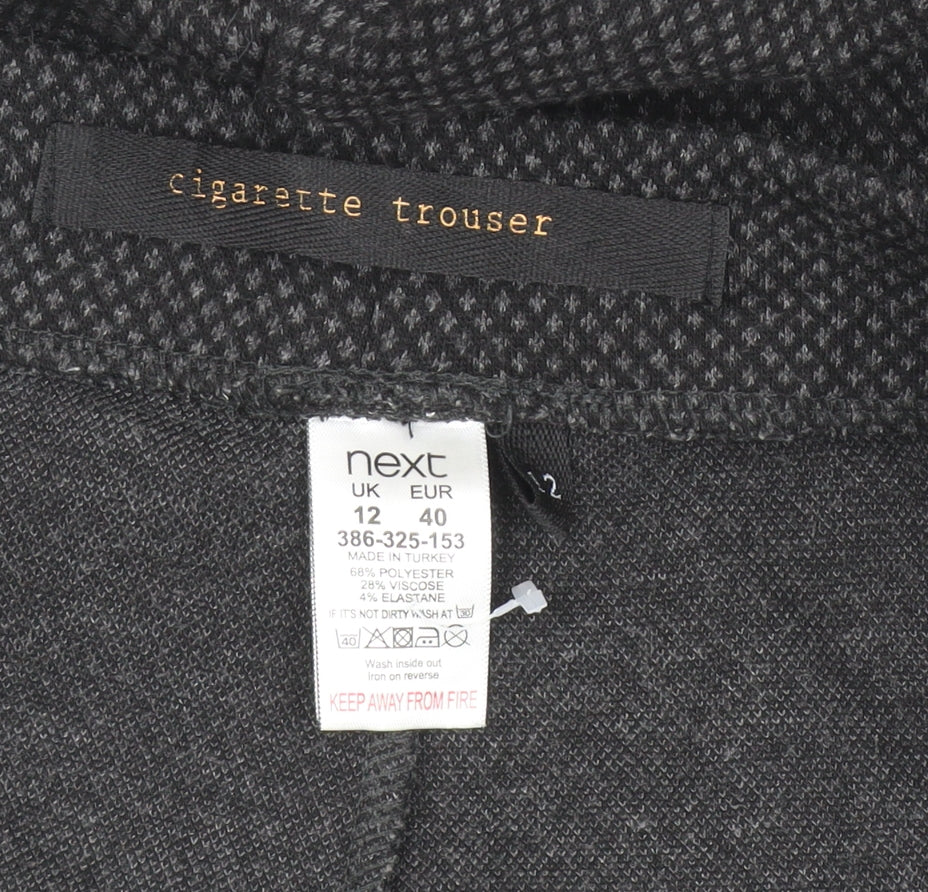 Next Women Grey Cropped Cigarette Trousers Size 12