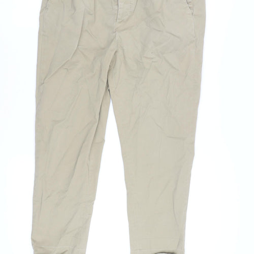 AllSaints Men's Beige Cropped Trousers, Size 32