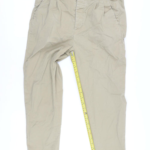 AllSaints Men's Beige Cropped Trousers, Size 32