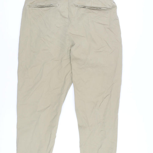 AllSaints Men's Beige Cropped Trousers, Size 32