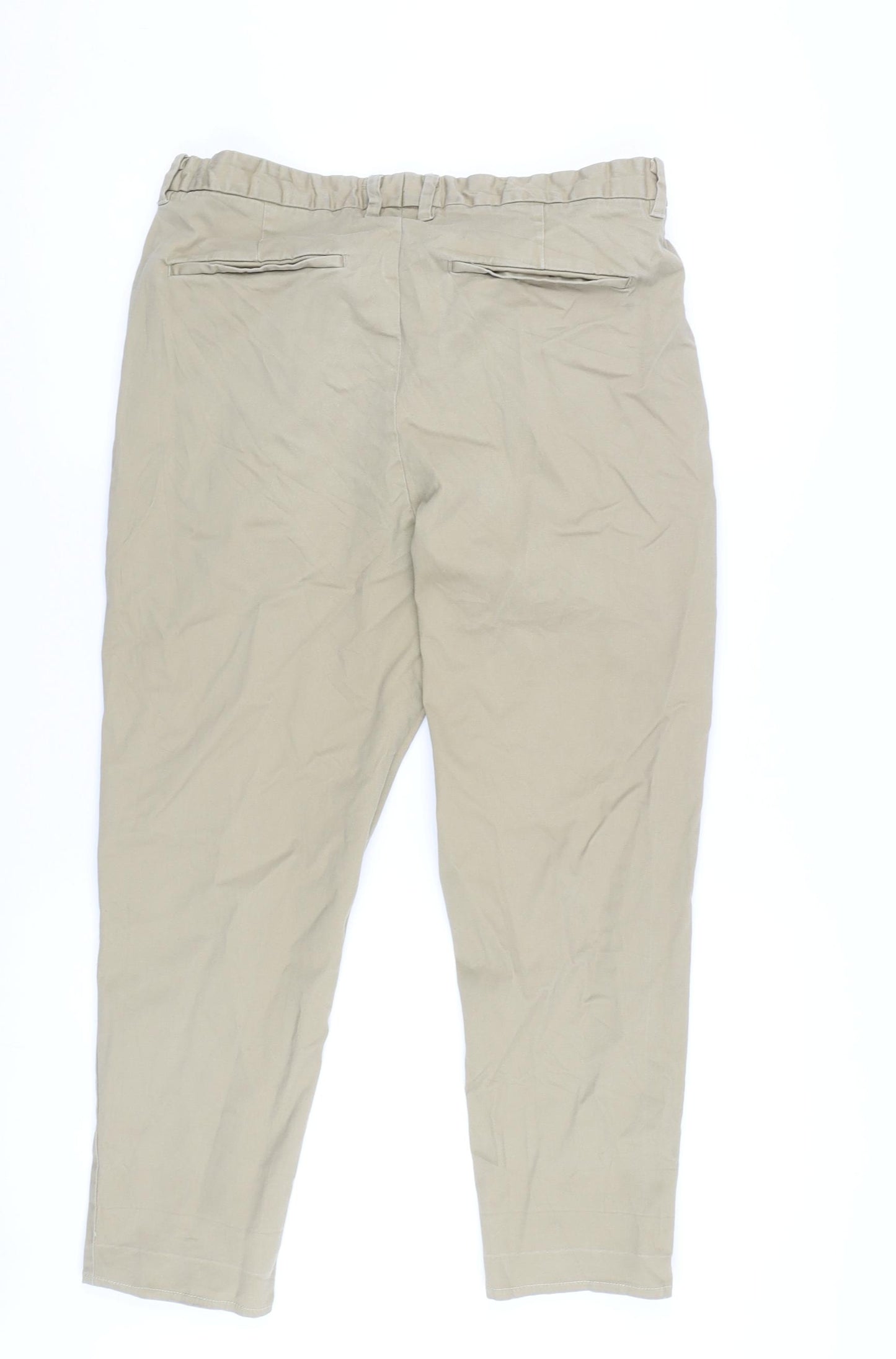 AllSaints Men's Beige Cropped Trousers, Size 32