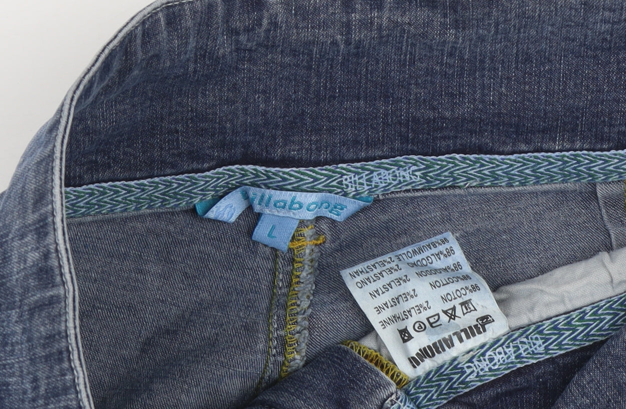 Billabong Women's Blue Cropped Jeans L Medium Wash