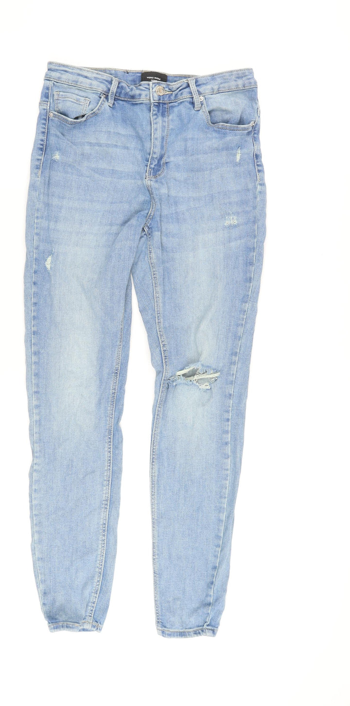 Vero Moda Women's Blue Distressed Boyfriend Jeans M