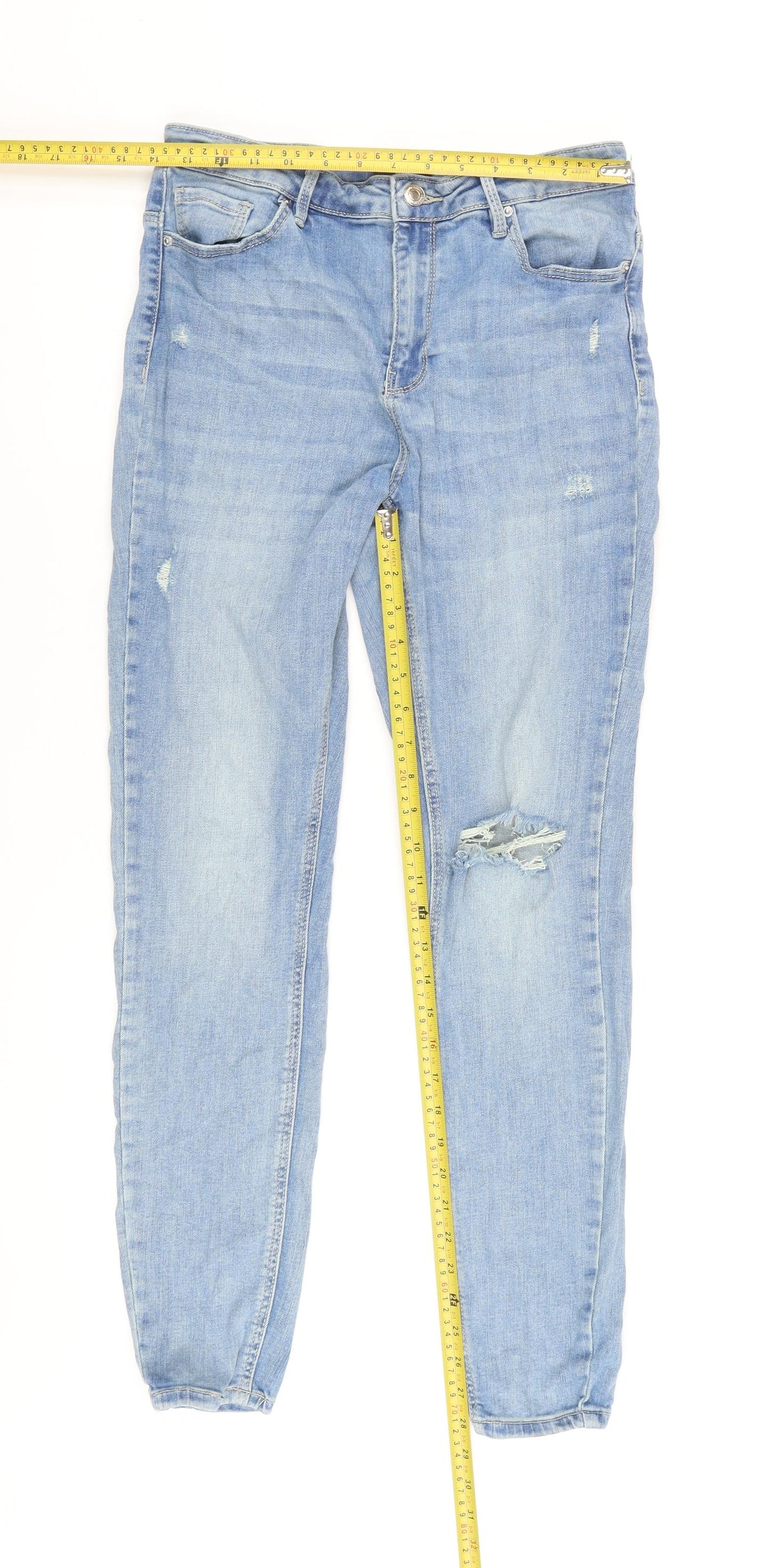 Vero Moda Women's Blue Distressed Boyfriend Jeans M
